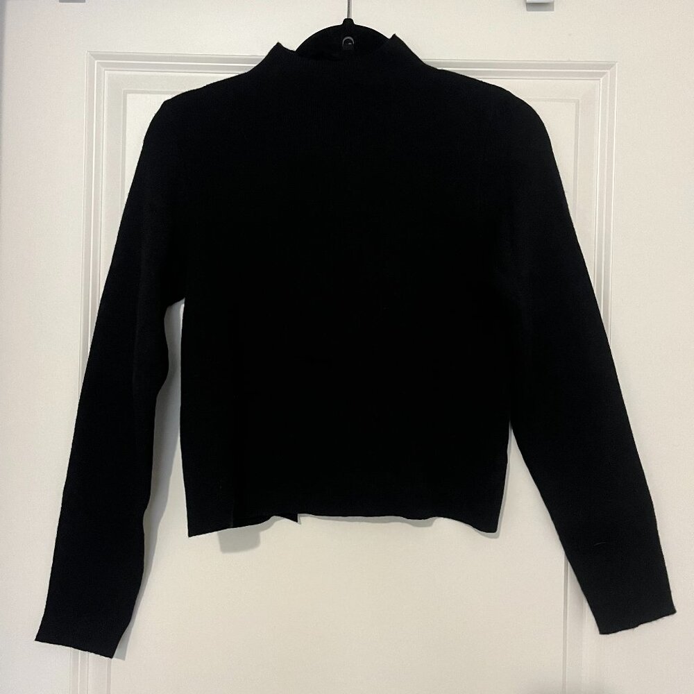 Red by BKE Women's Cropped Black Mock Turtleneck and open back with ties